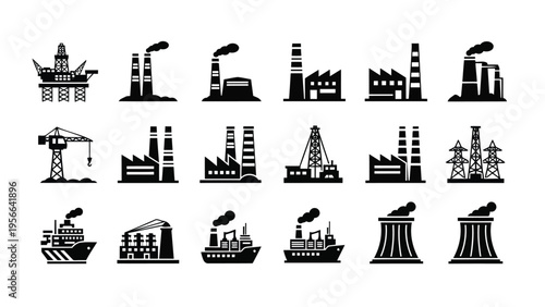 Assorted vintage-style tools and equipment icons in a grid layout Vector