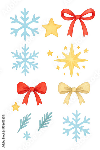 set of bows with ribbons