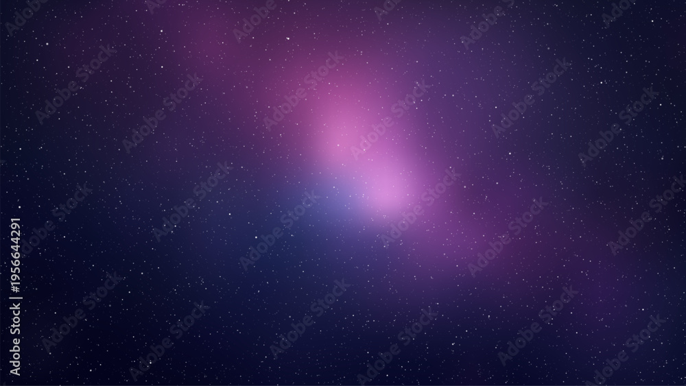 Obraz premium Purple nebula with shining star in deep space. Glowing galaxy dust and cosmic light formation. Abstract universe background for science fiction design and astronomy exploration concept.