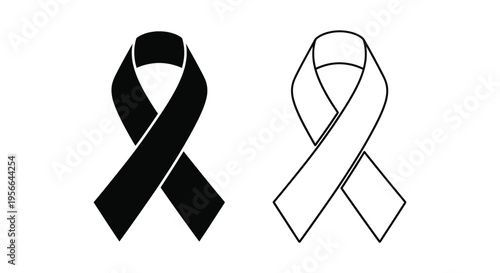 Set of 2 awareness ribbons vector icons