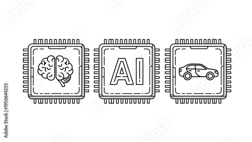 Integration of artificial intelligence with human brain and transportation systems Vector