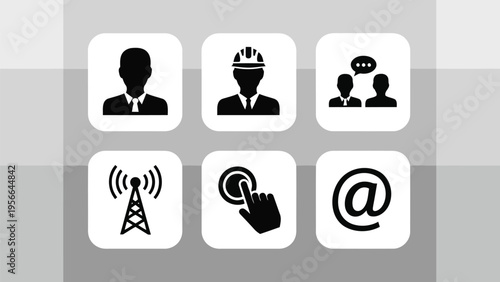 Icons representing various communication and user interaction methods Vector