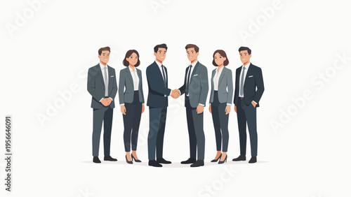 Business people in suits shaking hands