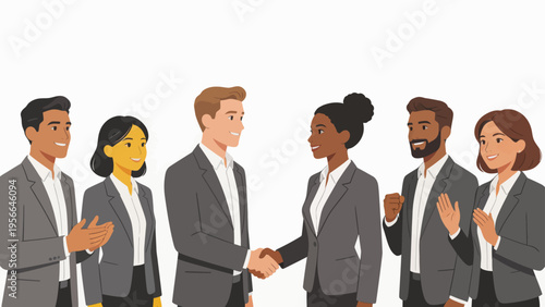 Business people in suits shaking hands