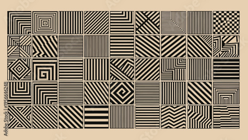 Intricate geometric patterns and abstract designs on a vintage-style map or textile Vector