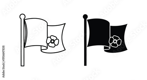 Set of 2 soccer flag icons vector