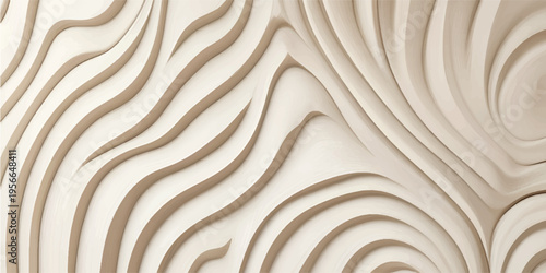 Abstract Wood Carving Waves Texture Background.