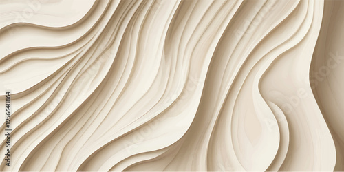 Abstract wooden wave pattern with carved texture and natural wood grain