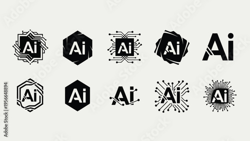 Collection of adobe illustrator logos with varying degrees of transparency and distortion Vector