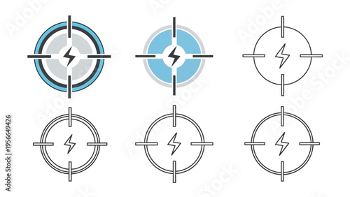Collection of nautical and weather-related compass symbols with directional indicators Vector