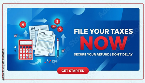 Poster Tax preparation and filing services banner