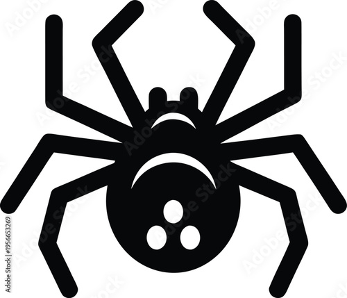 a spider with eight legs and round body the entire image silhouette vector illustration on transparent background