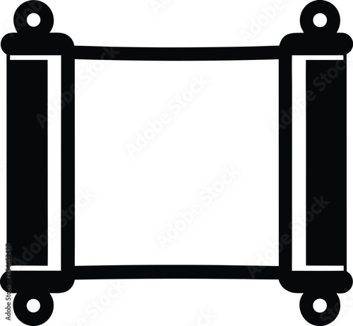 a scroll with rolled ends and central band the entire image silhouette vector illustration on transparent background