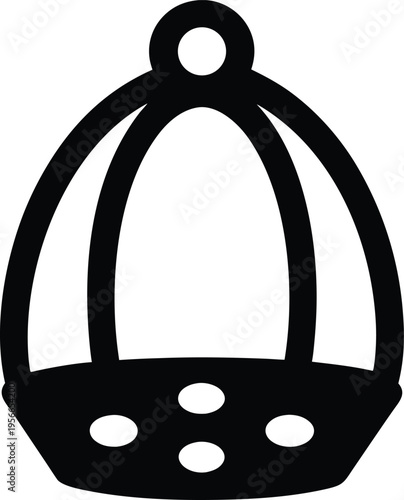 a diving bell with rounded top and open base the entire image silhouette vector illustration on transparent background