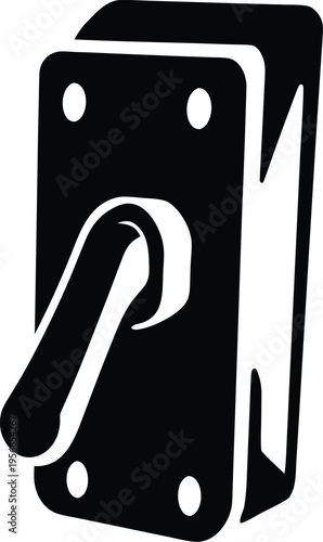 a circuit breaker switch in on position the entire image silhouette vector illustration on transparent background