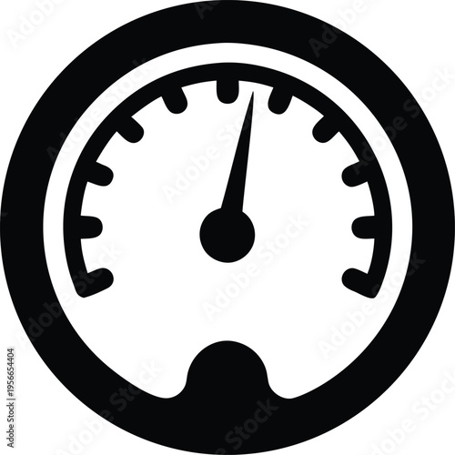 a barometer with dial and needle the entire image silhouette vector illustration on transparent background