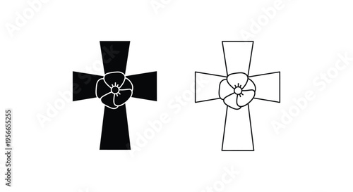 2 Celtic cross icons vector