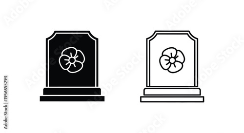 Set of 2 tombstone icons vector