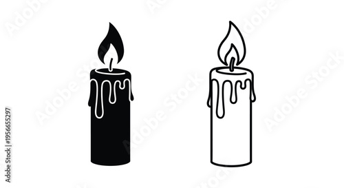 Set of 2 candle icons vector