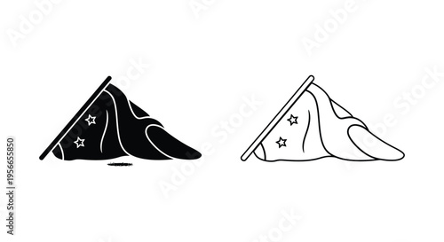 2 camping tent icons vector