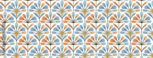 Scandinavian Floral Seamless Pattern Design, Vector file