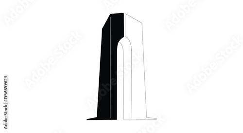 Vector archway icon in black and white