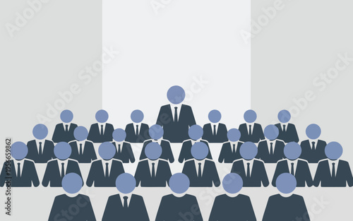 Group of people sitting attentively in an organized row for a meeting or event