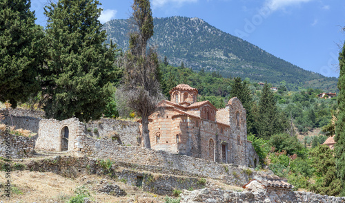 The Byzantine Church of Evangelistria in Mystras, Peloponnese, Greece