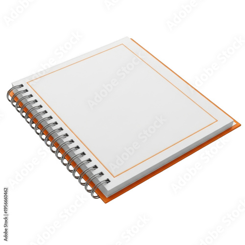 Spiral-bound blank notebook with a clean and organized appearance isolated on transparent background