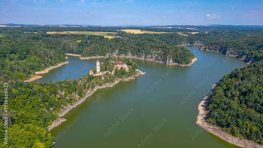 Fototapeta premium Panorama view of Zvikov castle in Czech republic