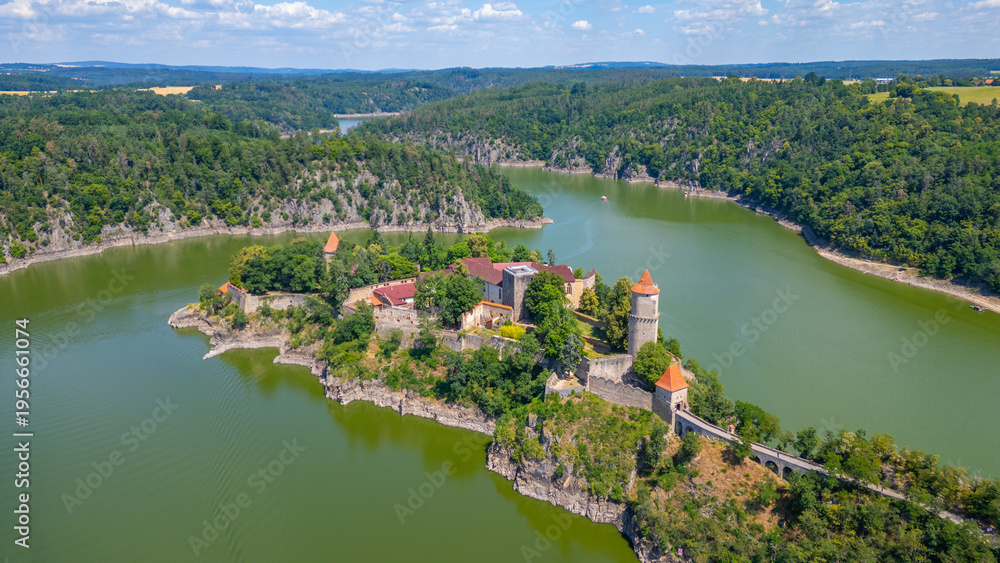Fototapeta premium Panorama view of Zvikov castle in Czech republic