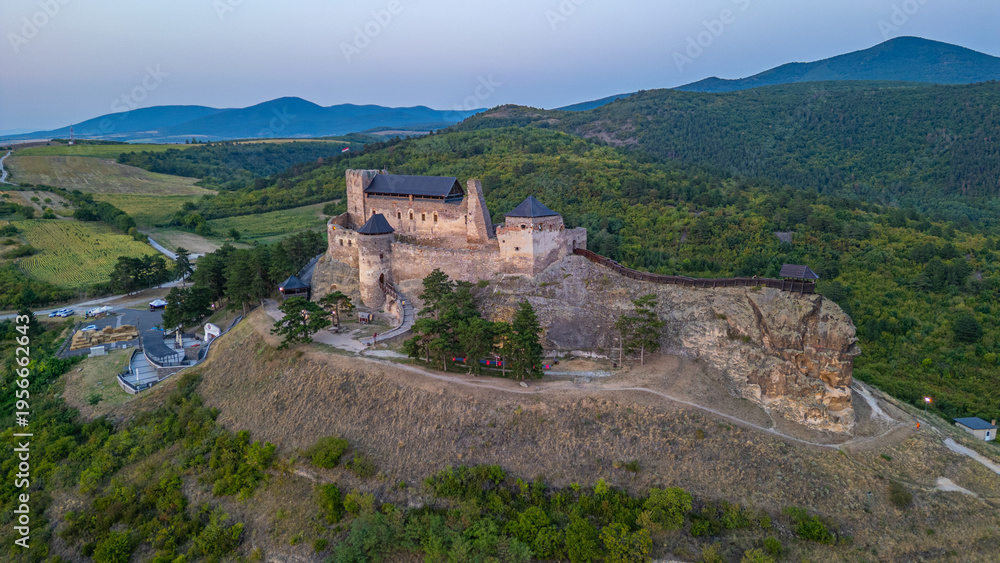 Fototapeta premium Sunset view of Boldogko castle in Hungary