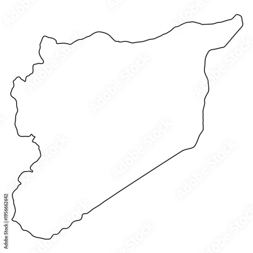 Syria country outline silhouette map geographic political borders illustration