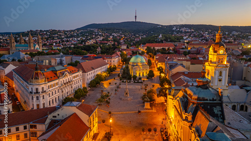 Bild auf Leinwand Sunrise view of Church of the Blessed Virgin Mary in the old tow