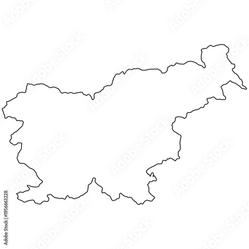 Slovenia outline map borders Central Europe geography vector illustration