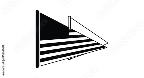Vector illustration of a triangular pennant flag