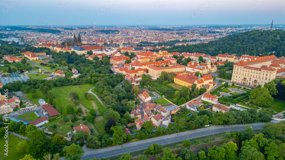 Naklejka premium Panorama view of Hradcany in Prague, Czech republic