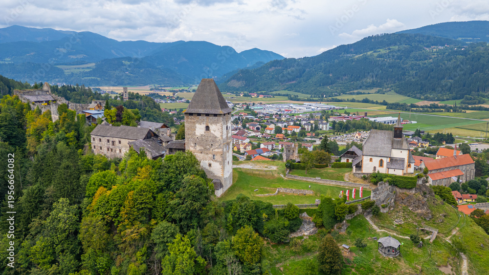 Obraz premium Petersberg castle at Friesach in Austria