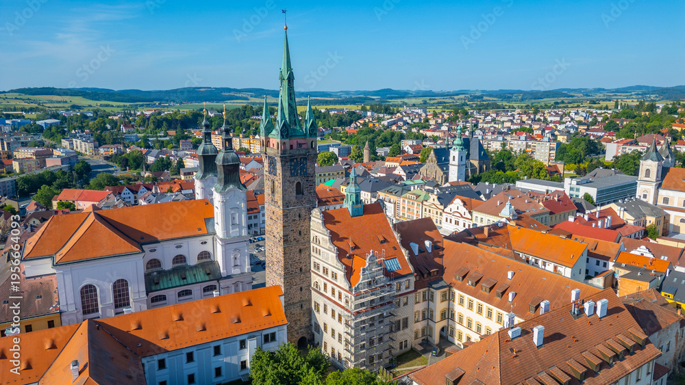 Obraz premium Panorama view of Klatovy in Czech republic