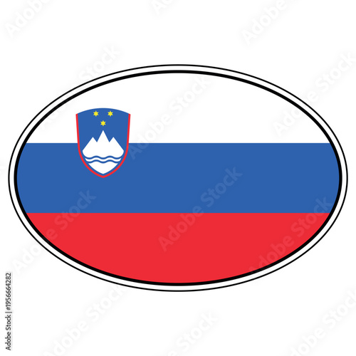 Free Download Slovenia national flag oval emblem sticker political geography illustration - GFXLoad