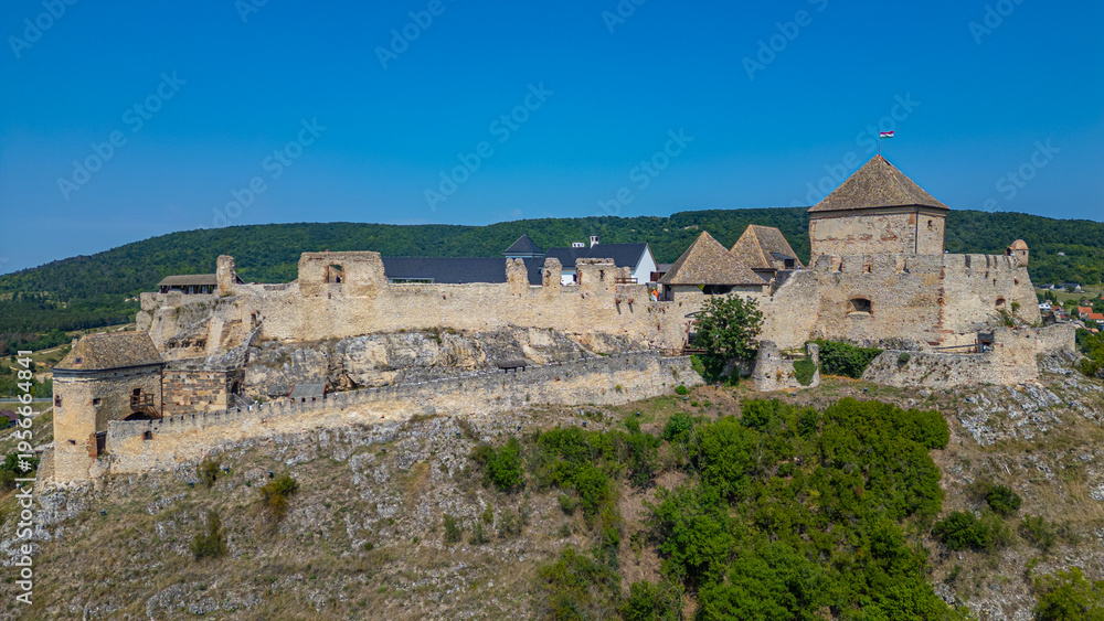 Fototapeta premium Panorama view of Sumeg castle in Hungary