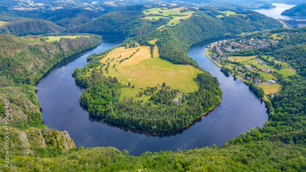 Fototapeta premium Solenicka podkova meander of Vltava river in Czech republic