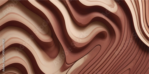 Wood Texture Background Dark Brown Wood Grain Texture with Cream and Gold Swirl Pattern Flowing Waves Luxury Wooden Surface for Wallpaper Interior Design