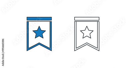 Set of 2 star flag icons vector