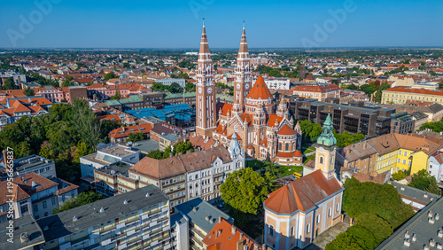 Obraz na płótnie Szeged cathedral in Hungary during a sunny day