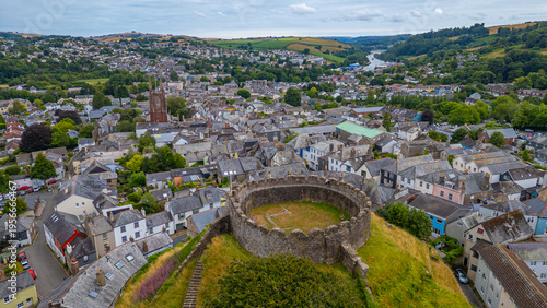 Panorama view of Totnes castle in England