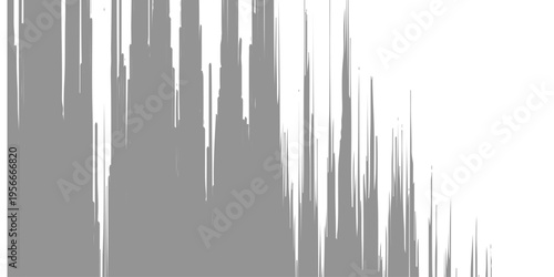 abstract grey digital signal spikes on white background, minimalist audio waveform or data frequency concept