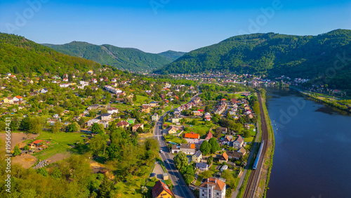 Countryside of Labe river in Usti nad Labem, Czech republic