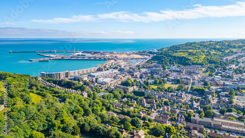 Canvastavla Panorama view of Dover in England
