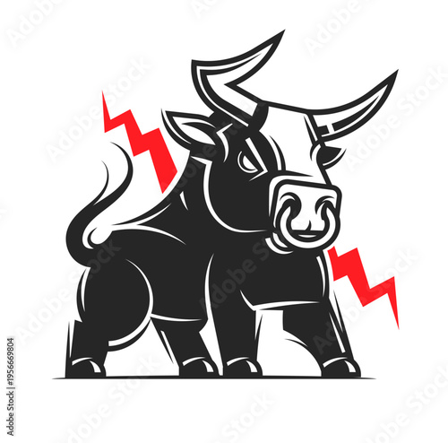 angry bull head mascot vector illustration